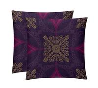 Set of 2 Personalized Decorative Throw Pillow Case Cushion Cover Arthouse Sophie Conran Zaggaro Purple Medallion Sh