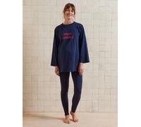 Set of 2-Piece "Mon Amour" Pyjamas for Maternity navy blue