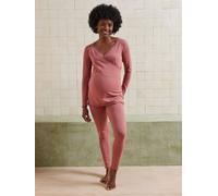 Set of 2-piece organic cotton* maternity and nursing pyjamas old rose