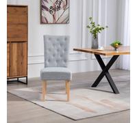 Set Of 2 Pienza Fabric Dining Chairs - Light Grey