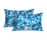Set of 2 Pillow Case Blue White Geometric Mosaic Pillow Protectors Relationship Men Men Gift Sister Gifts From Sister Great Nan Gifts Grandma Birthday, 50X70cm