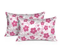 Set of 2 Pillow Case Headteacher Vibrant Magenta Cherry Blossom Satin Pillowcase Uncle Gift for Boyfriend Gift for Grandma Best Auntie Gifts Birthday Gifts Boyfriend, 50X70cm