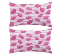 Set of 2 Pink Purple Cushion Covers 40x60 cm Soft Velvet Sofa Cushions Rectangle Decorative Pillows for Bed 16x24 Inches Leaf Pillowcases Throw Pillow Covers for Couch Sofa Living Room (XY164)
