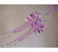 Set of 2 Pink & Silver 4-Section Garland Decorations - 9ft Hanging Ceiling Streamers for Parties, Birthdays, Baby Showers & Christmas - Reusable Festive Foil Ceiling Décor