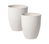 Beliani Set Of 2 Plant Pots Croton 35 Cm Off-White