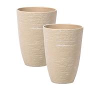 Beliani Set Of 2 Plant Pots Camia 35cm Beige