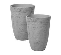 Set of 2 Plant Pots 35 x 35 x 50 cm Grey CAMIA