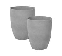 Set of 2 Plant Pots 35x35x42 cm Grey CROTON