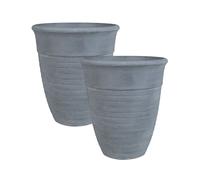 Set of 2 Plant Pots 43 cm Grey KATALIMA