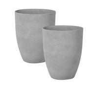 Set of 2 Plant Pots 43 x 43 x 52 cm Grey CROTON