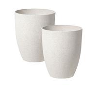 Beliani Set Of 2 Plant Pots Croton 43cm Off-White, White