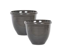 Set of 2 Plant Pots 44 cm Brown TESALIA