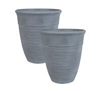 Set of 2 Plant Pots 50 cm Grey KATALIMA
