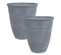Set of 2 Plant Pots 50 cm Grey KATALIMA
