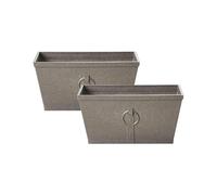 Set of 2 Plant Pots PORIA 60 cm Grey