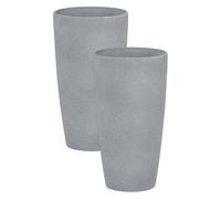 Beliani Set Of 2 Plant Pots Abdera 23 Cm Grey