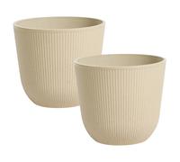 Set of 2 Plant Pots DRABA 44 cm Beige