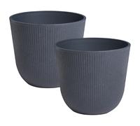 Set of 2 Plant Pots DRABA 44 cm Black