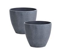 Set of 2 Plant Pots FRITILLARIA 50 cm Grey