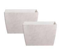 Set of 2 Plant Pots SILENEV 59 cm Light Grey