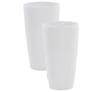 Beliani Set Of 2 Plant Pots Tseria 32 Cm White