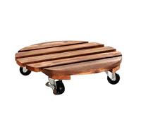 Set of 2 Plant Stands on Wheels Sturdy Metal Plant Carts with Lockable Casters Round Plant Trolley for Indoor Plants (9.8x9.8x3 in)
