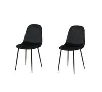 Set Of 2 Polar Velvet Dining Chairs -D53Xw46Xh88Cm, Seat Height 48Cm