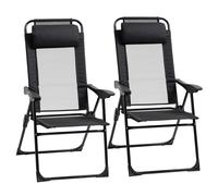 Set of 2 Portable Folding Recliner Outdoor Patio Adjustable Backrest