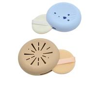 Set of 2 Portable Silicone Powder Sponge Storage Box - Dust-Permeable Makeup Sponge Storage Box, Transport Box for Beauty Sponges and Makeup Sponges, Travel Storage for Makeup Accessories
