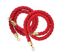 Set of 2 Premium 1.2m Red Twisted Crowd Control RopesHighQuality Stanchion Cords with Polished Hooks for Events Hotels and Queue nagement