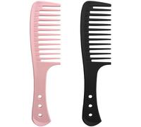 Set of 2 Professional Styling Combs - Versatile Pink and Classic Black Hairdresser's Tools for Precision Styling & Sectioning