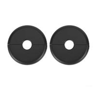 Set of 2 Radiator Pipe Collars, 70mm Outer Diameter, 15mm Inner Diameter, Easy Slide On Design (black)