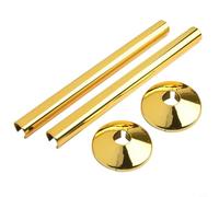 Set of 2 Radiator Pipe Covers with Rosettes for 15 mm Pipes, 200 mm Length, Plastic Sheath in Chrome for Bathroom, Decorative Trim for Visual Enhancement (Gold)