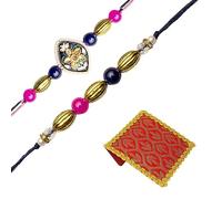 Set of 2 Rakhi for Brother Rakhi Thread for Bhai Bhabhi Bhaiya Bhatiji veera Rakhi Set Dora Bracelet Kalwa with gift Pack in Red Bag Brother Sister Indian Traditional Festival