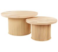 Set of 2 Coffee Tables ILIOS Rattan Natural