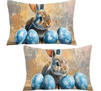 Set of 2 Rectangular Cushion Cover, Velvet Decor Throw Pillow Covers Easter Decorative Pillow Cases, Animals Cushion Cover for Couch Bedroom Sofa Car Home Living Room Decor 30x50cm YF-1864