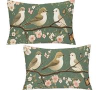 Set of 2 Rectangular Cushion Cover, Velvet Decor Throw Pillow Covers Flowers Decorative Pillow Cases, Animals Cushion Cover for Couch Bedroom Sofa Car Home Living Room Decor 40x70cm YF-1799