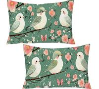 Set of 2 Rectangular Cushion Cover, Velvet Decor Throw Pillow Covers Flowers Decorative Pillow Cases, Animals Cushion Cover for Couch Bedroom Sofa Car Home Living Room Decor 40x80cm YF-1798
