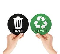 Set of 2 Recycle Stickers for Trash Can - Vinyl Recycle Signs, Labels for Recycling, Decals for Bins, 15x15 cm Outdoor & Indoor Use, Premium Vinyl Self-Adhesive Sticker with Protective Film