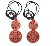 Set of 2 red Gold-plated MWO Disk 10CM/3.94inches EMFS Polarizing Disk Multi Wave Oscillator Coil gourd-shaped cucurbit shape red golden color