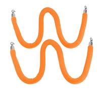 Set of 2 Red & Green Velvet Rope Barriers - 3.8cm Thick Queue Line Stanchion Ropes for Event Crowd Control, Fashion Shows, Parties - 6.9ft (2.1m) Divider