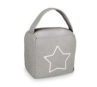Set of 2 Relaxdays Doorstops, Modern Door Stop with Vintage Design and Handle, 18.5x14x10 cm, Floor Bumper, Grey