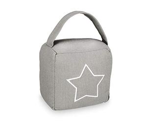 Set of 2 Relaxdays Doorstops, Modern Door Stop with Vintage Design and Handle, 18.5x14x10 cm, Floor Bumper, Grey