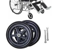 Set Of 2 Replacement 6-inch/7-inch/8-inch Walker Wheels Front Casters Wear-Resistant PU Tires, Anti-Slip Solid Wheelchair Wheels For Adults, Seniors, And Elderly(Black,7in/17cm)