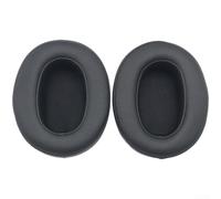 Set of 2 Replacement Ear Pads for Sony WH-XB900N Headphones Using High-Density Memory Foam and Protein Leather (Black)