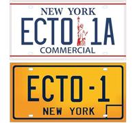 - Set of 2 replica metal license plate of the ECTO 1 car compatible with 1959 Cadillac from the GHOSBUSTERS movie (PF01)