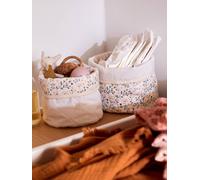 Set of 2 Reversible Baskets, Little Flowers white