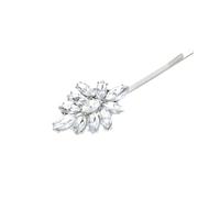 Set of 2 rhinestone hair clips, bobby pins, feather hair pin, glittering fashion, exquisite hair clips, rhinestone hair clips, jewellery for bride, headpiece women, ideal for all hair types, silver