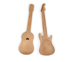 Set of 2 Rockin' Guitar Shaped Wooden Spoons Kitchen and Dining Accessories
