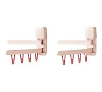 Set of 2 Rotating Kitchen Towel Holder Wall Mounted Foldable 8 Clips | 8 non-slip clips for secure hold; 360° rotates for optimal drying in tight spaces.